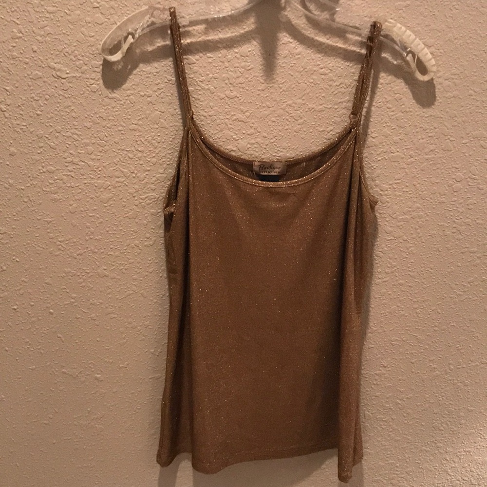 Boutique Brand Glittery gold tank Sz OS